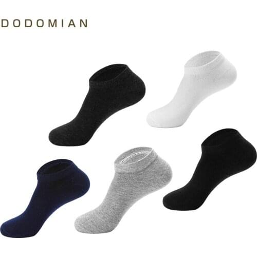 DO DO MIAN Summer Men Socks 5 Pair/lot Breathable Cotton Solid color Socks Non-slip Slippers Deodorant Socks Sale