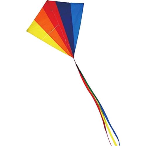 New Arrive Outdoor Sport Rainbow Rhombus Kite / Diamond Kites For Children With Handle And Line Good Flying