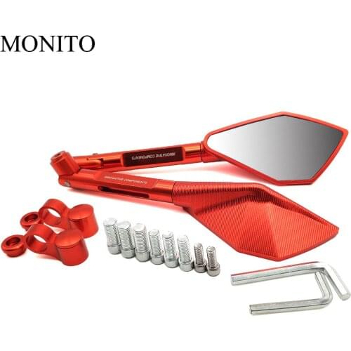 Full CNC Aluminum Motorcycle Mirrors Rearview Blind Spot Side Mirror For kawasaki versys 650 z900 z1000 suzuki 650 africa twin