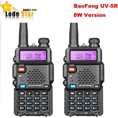 Baofeng UV-5R Upgrade 8W UV 5R Portable Walkie Talkie Dual band VHF UHF Two Way Radio 136-174/400-520 ham cb Comunicador 2 pcs