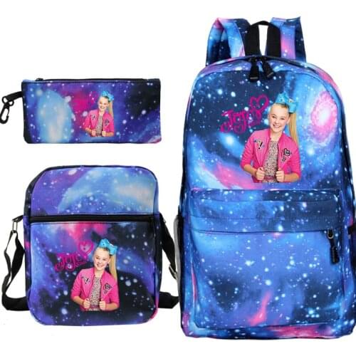 New Mochila Bag Jojo Siwa Prints Backpack Boys Girls School Bag Travel Bag Teenage Laptop Bagpack with Crossbody Pen Bags