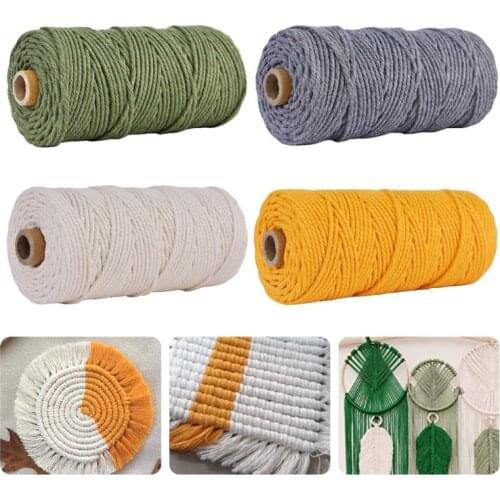 3mm 109Yard Macrame Cord DIY Natural Cotton Rope Yarn String for Making Macrame Wall Hanging Plant Hanger Dream Catcher