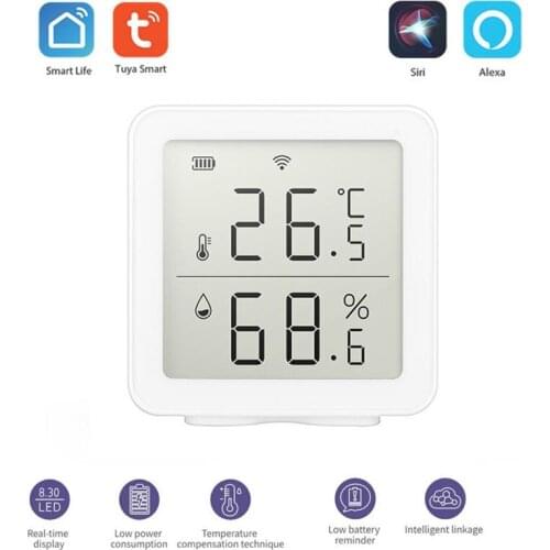 Tuya WiFi Smart Temperature Detector Temperature Detection Alarm Temperature And Humidity Sensor Work With Alexa Google Home