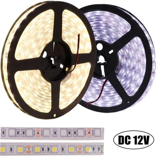 LED Strip DC12V IP20 IP65 IP67 Waterproof 60LEDs/m Flexible LED Light Warm White /White/Red/Green/Blue RGB 5050 LED Strip 5m/lot