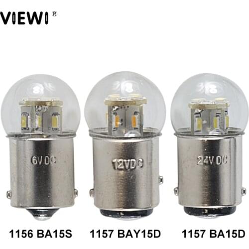S25 1157 BAY15D 1156 BA15S BA15d 1142 led car lights 6v 12v 24v 36v 48v 1.5W glass cover IP65 Auto Turn Signal Brake stop Lamp