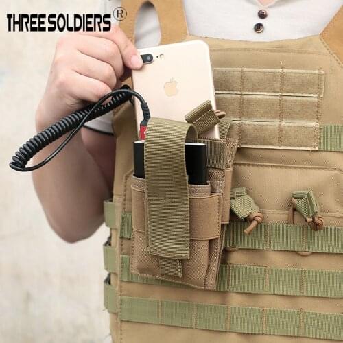Three soldiers Tactical Molle Mobile Phone Pouch Charging Treasure Bag Phone for Belt Vest backpack Hunting Storage Outdoor Bags