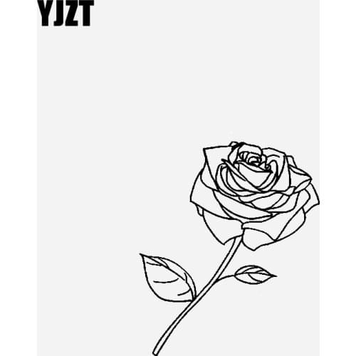 YJZT 12.9CM*15.3CM Design And Decoration Of Roses Car Sticker Vinyl Decal Black/Silver C23-0894