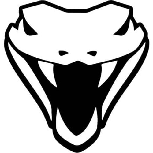 YJZT 14.3CM*15CM Snake Head Decorate Pattern Car Stickers Bumper Vinyl Decal Black/Silver C4-1520