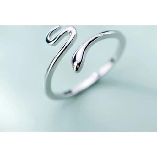 2021 New Gothic Vintage Snake Shape Open Adjustable Finger Ring for Women Simple Ring Fine Jewelry Girl Gift