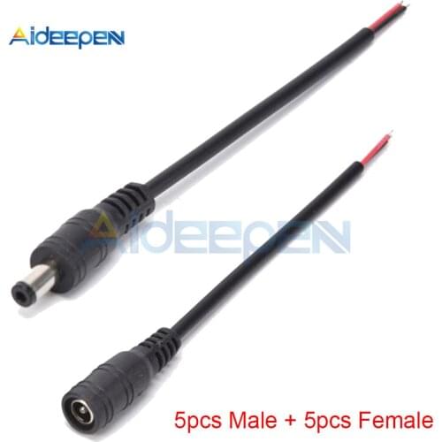 10pcs 5.5x2.1 Plug DC male or Female Cable Wire Connector For 3528 5050 LED Strip Light Connectors 5.5x2.1mm 5.5*2.1mm