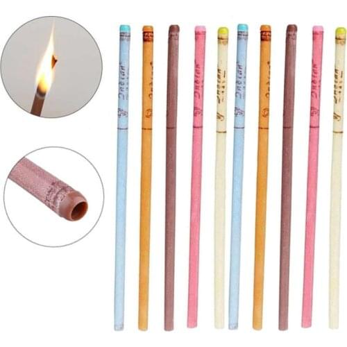 10pcs Aromatherapy Ear Candle Stick Beeswax Aroma Ear Treatment Beauty Health Care Multi-Scent Ear Wax Ear Candle With Earplugs