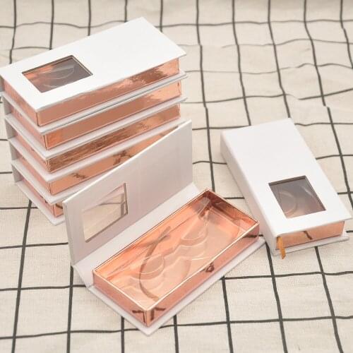 100/pack Wholesale False Eyelash packaging box fake 3d Mink lashes boxes Faux cils strip White magnetic case Makeup bulk item