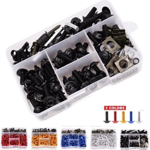 175PCS Motorcycle Fairing Bolts Screw Aluminum Bodywork Screws Nut Kit For Honda XR230 XR250 XR400 XR125 xr 250 400 Kawasaki