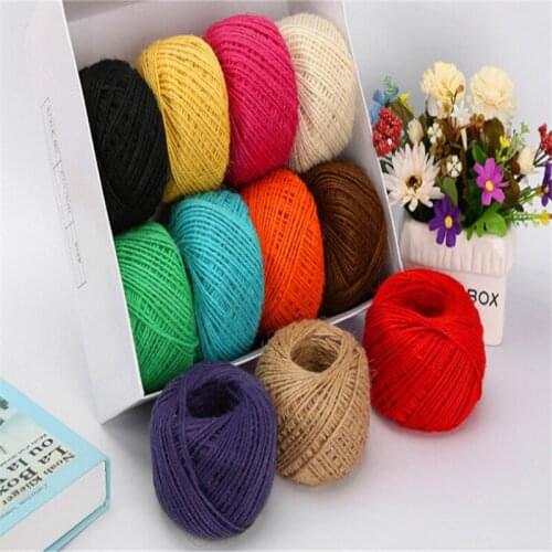 2mm Rustic Wedding Decoration 50 Meters Jute Twine Thin Twisted Jute Rope String Cord DIY Hand Retro Style Photo Cope