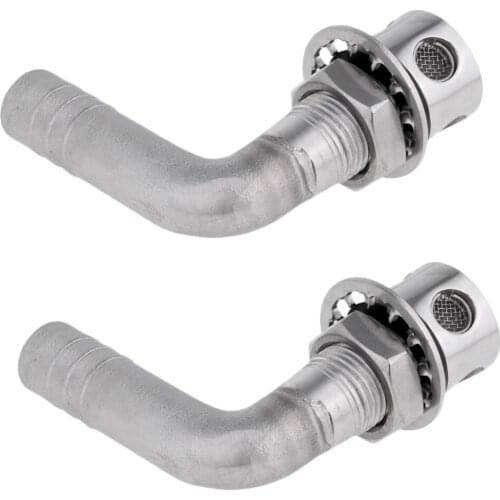 2pcs 316 Stainless Steel Boat Marine Flush Mount Fuel Gas Liquid Tank Vent 90 Degree Elbow for 3/5 inch 15mm Hose