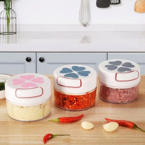 3 colors Garlic Chopper Vegetable Mincer Crusher Press for Meat Nuts Pepper Onion Multi-function Manual Food Processor