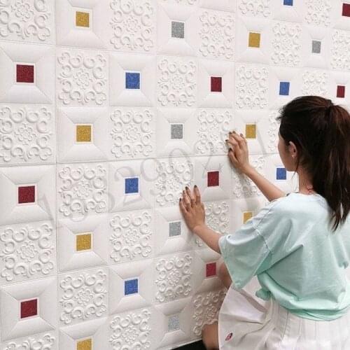 3D Wall Stickers Ceiling Stereo Panel Roof Decoration Foam Wallpaper Waterproof DIY Home Decor Living Room Bedroom TV Background