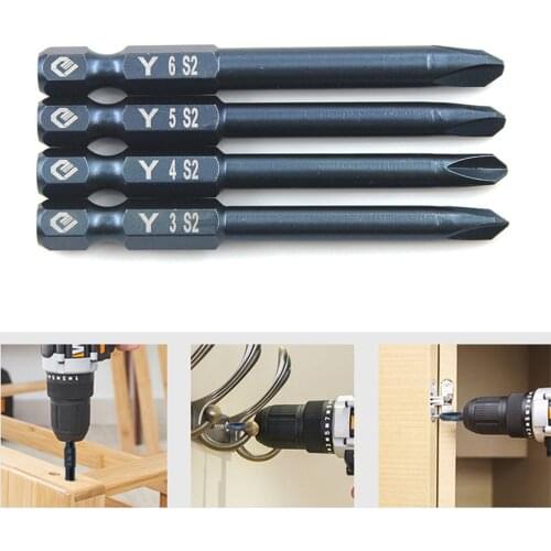 4pcs 65mm Bits Hex Shanks Tri-Wing Electric Y3 Y4 Y5 Y6 Black Y Tips Tool Kit