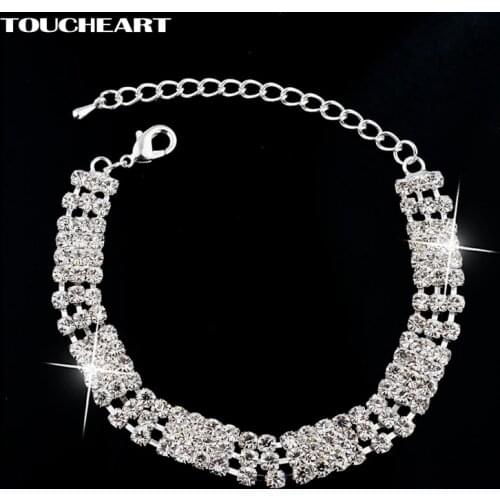 TOUCHEART ins Classic Silver color Bracelets Rhinestone Crystal Bracelets For Women Wedding Jewelry Pulseras Bracelets Sbr140159