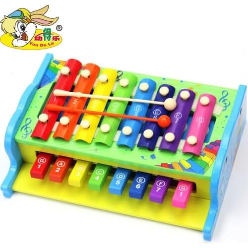Wooden multifunctional hand knock a harp, toys Musical Instruments,Childrens intelligence development education toys