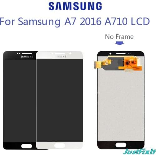 For SAMSUNG Galaxy A7 2016 A7100 A710F A710 LCD Display Touch Screen Digitizer 5.5'' LCD Super AMOLED