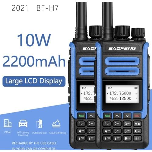 2pcs BaofengBF-H7 WalkieTalkie Tri-power 10/5/1W Dual band UHF VHF Transmitter 10W High Powerful Upgrade of UV-5R Two Way Radio