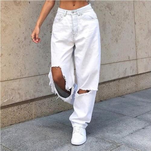 Ladies Jeans Big Ripped White Ladies Jeans Ripped Jeans for Women Plus Size Jeans Woman Jeans
