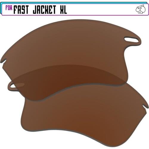 EZReplace Polarized Replacement Lenses for - Oakley Fast Jacket XL Sunglasses - Brown