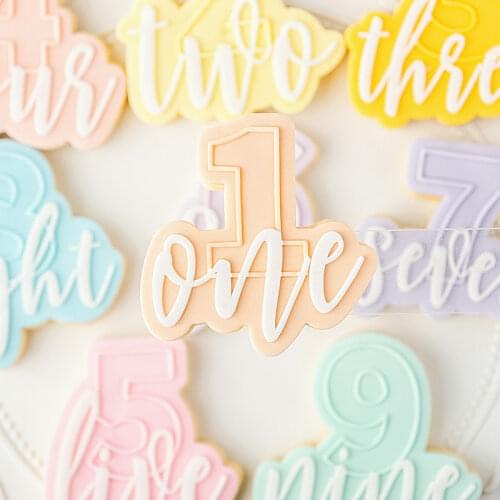 Acrylic 1-10 Number Cookies Cutter Cake Embossed Mold Cake Decorating Tool Happy Birthday Anniversary Fondant Sugar Craft