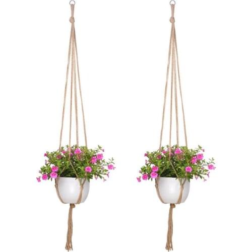 90/105/122cm Macrame Plant Hanger Baskets Flower Pots Holder Balcony Hanging Decor Knotted Lifting Rope Home Garden Supplies