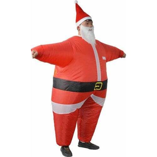 Halloween Cosplay Funny Adult Inflatable Frosty Santa Claus Xmas Costume Christmas Fancy Party Game Dress Outfit