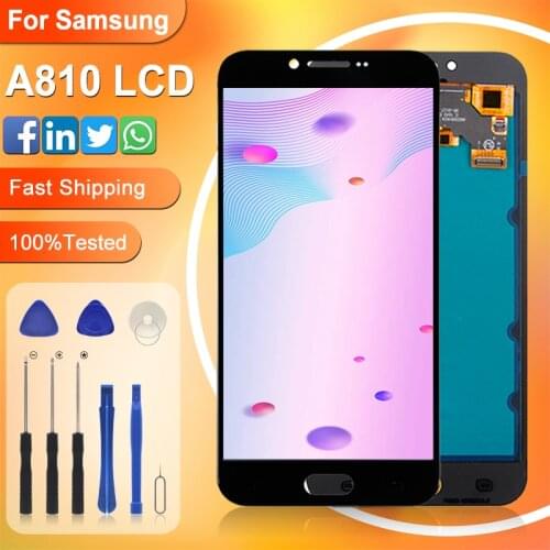 Catteny Amoled For Samsung Galaxy A810 Lcd A8 2016 Display With Touch Panel Screen Digitizer Assembly Free Shipping With Tools