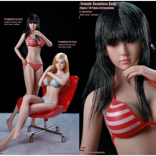 In Stock TBLeague S34 S35 1/6 Girl Female Head Sculpt Body Bikini Set Whole Set Action Figures Collections For Fans Gifts