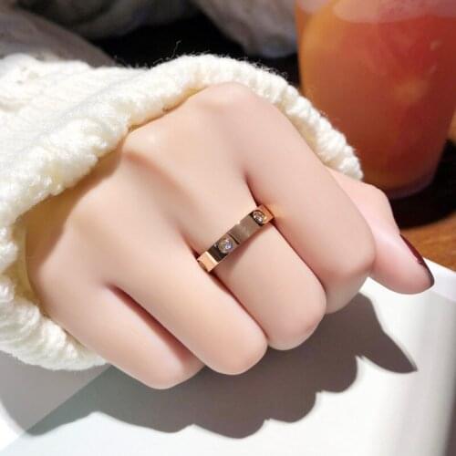Korean Version of Titanium Steel Ring Female Personality Fashion Design Exquisite Decoration Index Finger Ring Couples Ring