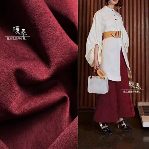 High counts Cotton Fabric Claret Micro elasticity DIY Jacket Casual Clothes Coat Pants Suits Designer Fabric 50x150cm