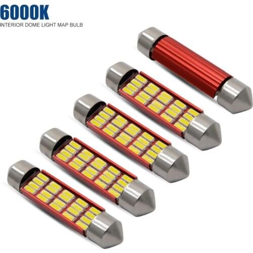5x12V Car LED Interior Dome Light Bulb 20SMD Festoon 41mm 6000K Xenon White