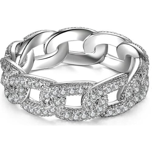 MIQIAO 925 Sterling Silver Ins Luxury Diamond Crystal Chains Vintage Rings for Women Couple Wedding Friends Gift Fashion Jewelry