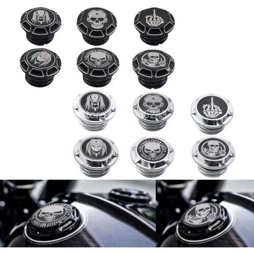 Motorcycle Skull Fuel Gas Tank Decorative Oil Cap Fit for Harley Sportster XL 1200 883 Dyna Softail Touring Road King Models