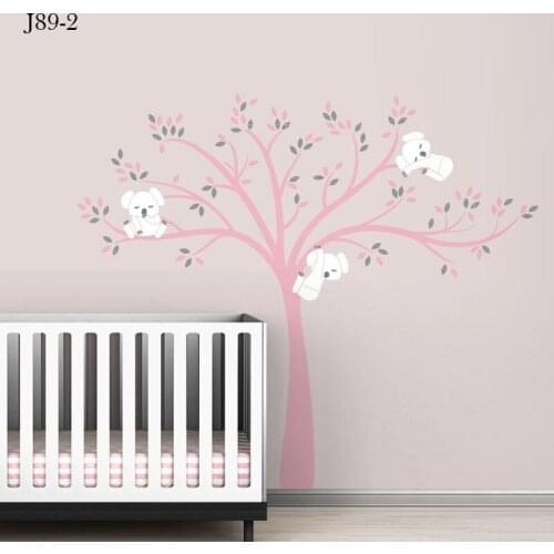 Koala Family on White Tree Branch Vinyls Wall Stickers Nursery Decals Art Removable Mural Baby Children Room Sticker Home Decor
