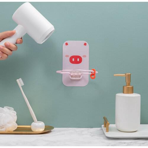 1 item Cartoon Hair Dryer Holder Hair Dryer Storage Device Wall-mounted Nail-free Bathroom Hair Dryer Bracket Storage Rack