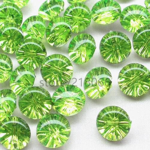 New 100PCS Green color Clear Plastic Buttons Half Ball 13mm Sewing Craft