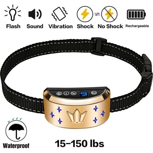 7-Modes Auto Anti Dog Bark Collar Rechargeable Stop Barking Pet Humane Waterproof Dog Stop Barking Control Collars Pet Harness