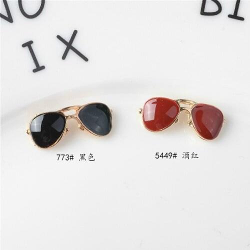 10pcs 21*8MM Korean enamel alloy pendant small Sunglasses glasses charms DIY jewelry accessories spot manufacturers direct sales