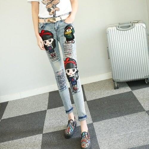 Purple Pearl Women's Jeans With Embroidery