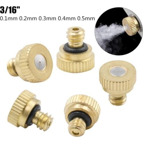Atomizing Nozzle 3/16" Brass High-Pressure Atomizing Cooling Humidifying Nozzle Spray Head Sprinkler To Greenhouse Irrigation