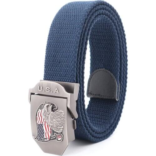 American Eagle Mens Metel Slide Buckle Waist Belts Breathable Canvas Army Military Outdoor Fashion Women Jeans Accessories Color