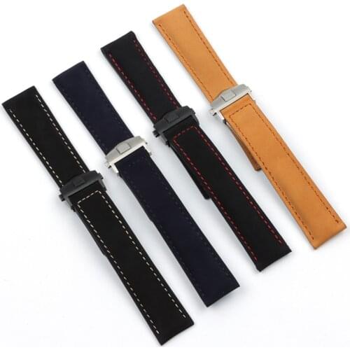 20mm Genuine leather watch band for TAG Heuer replace Cowhide watch strap breathable waterproof watch bracelet Folding buckle