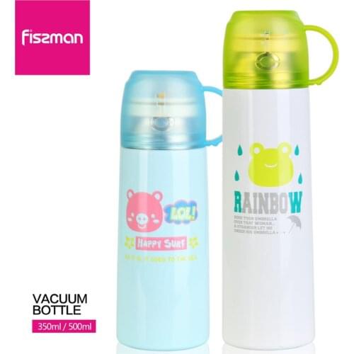 FISSMAN 350ml 500ml Vacuum Bottle Double Wall Stainless Steel Thermos with Portable Mugs Thermal Flask