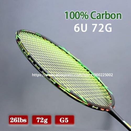 Ultralight 6U Full Carbon Fiber Badminton Racket Strings With Bags Padel Professional Rackets Racquet Speed Z Force