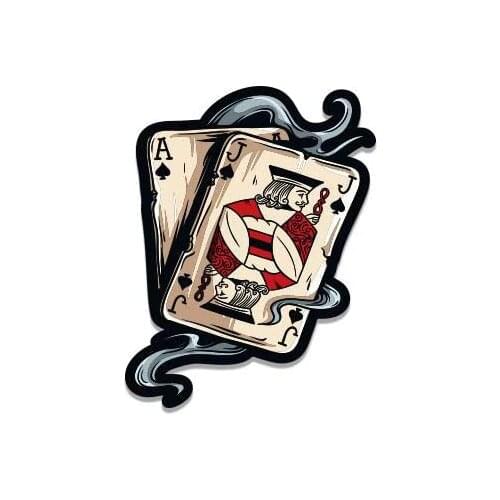Blackjack Cards Casino - Vinyl Sticker Waterproof Decal